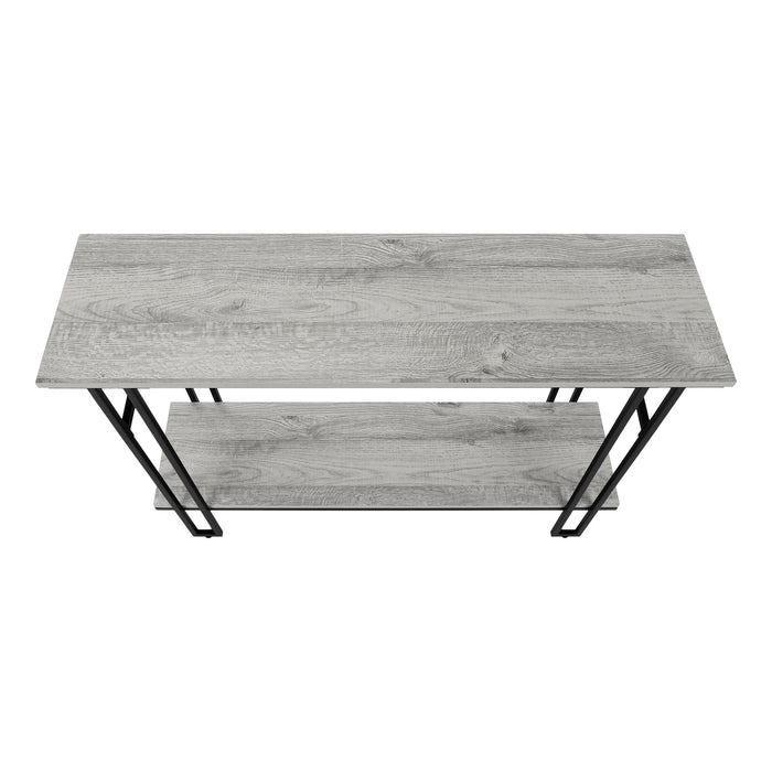 Grey Wood-look Black Metal Console Table