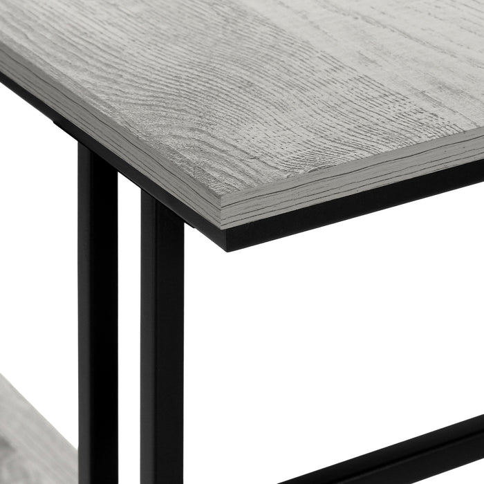 Grey Wood-look Black Metal Console Table