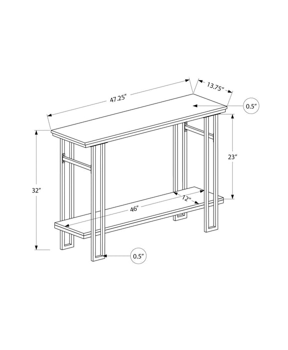 Grey Wood-look Black Metal Console Table