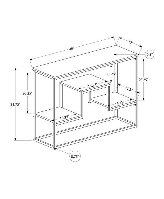 Espresso Black Metal Console Table