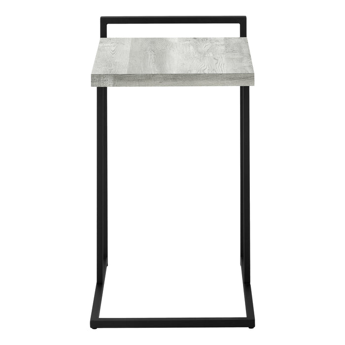 Reclaimed Wood-look Black Metal Side Table