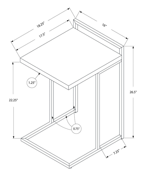 Grey Cement-look Chrome Metal Side Table