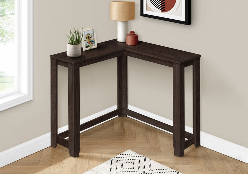 Espresso Corner Console Accent Table