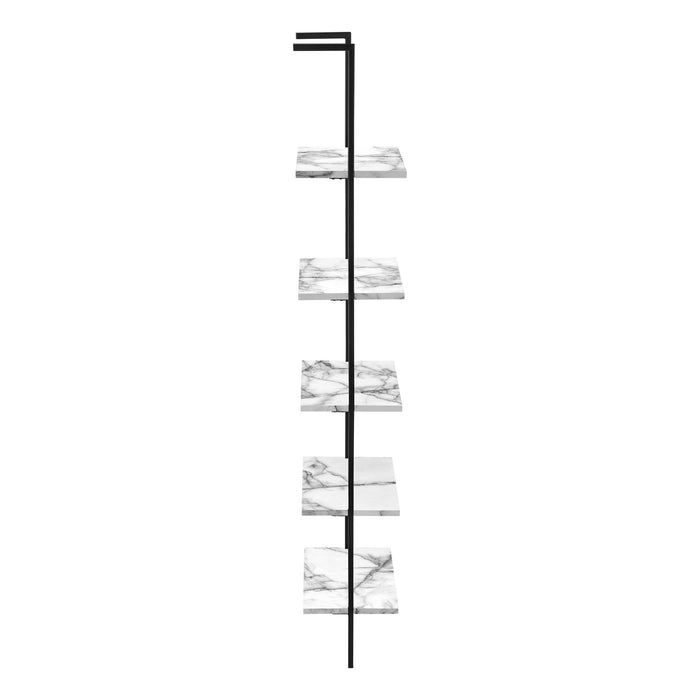 White Marble-look Bookcase