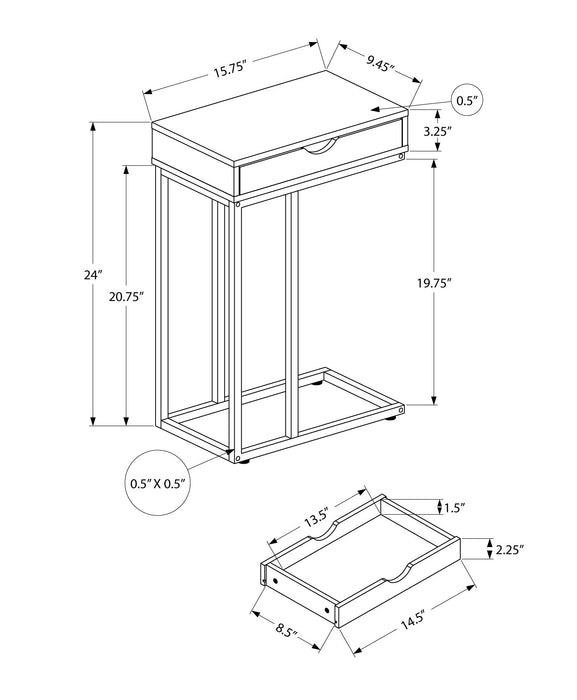 White Silver Side Table