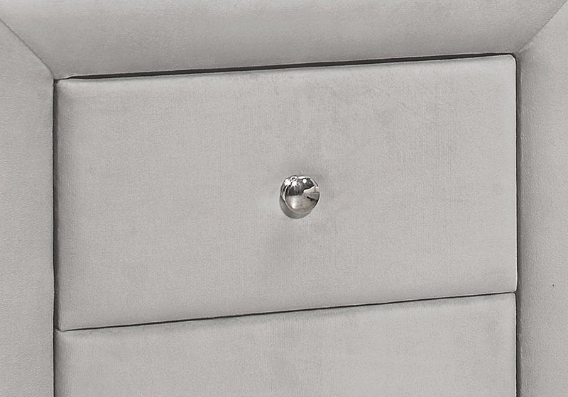 Light Grey Velvet Bedroom Nightstand