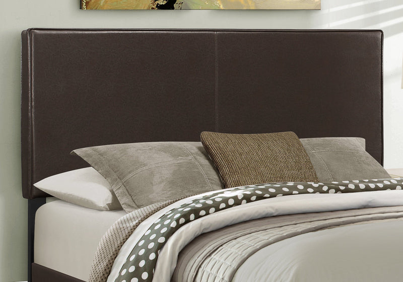 Queen Size Dark Brown Leather-look Bed
