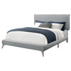 Queen Size Grey Linen with Chrome Legs Bed