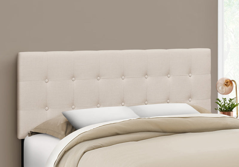 Queen Size Beige Linen-look Headboard