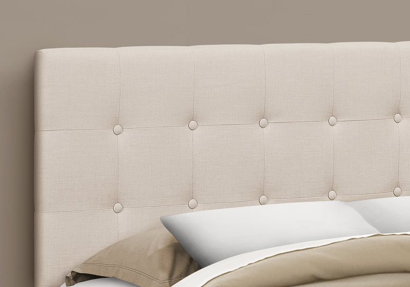 Queen Size Beige Linen-look Headboard