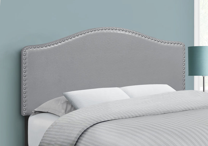 Full Size Grey Leather-look Headboard