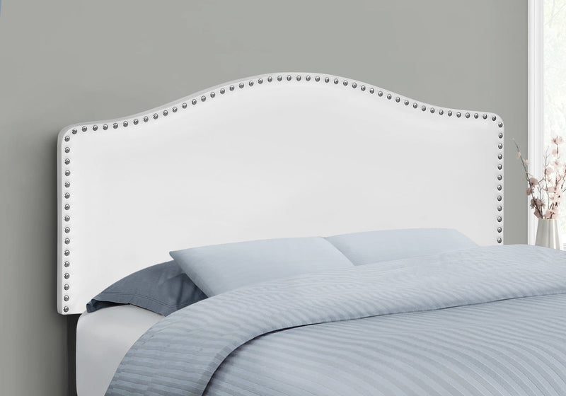 Full Size White Leather-look Headboard