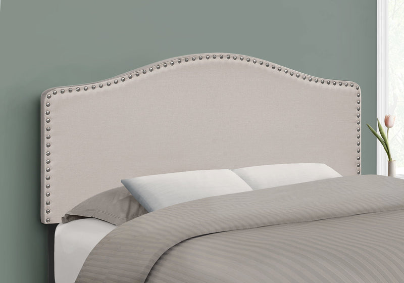 Full Size Beige Linen-look Headboard