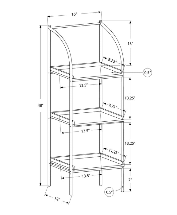 Dark Taupe Black Metal Bookcase