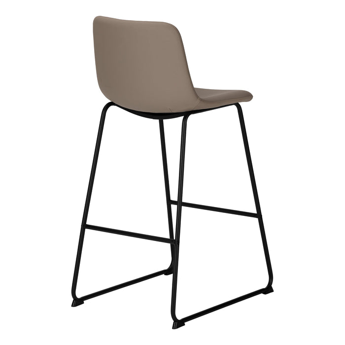 Curved Backrest Taupe Leather-look Black Office Chair