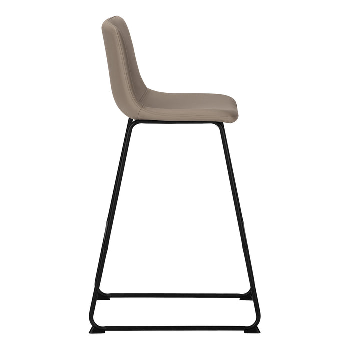 Curved Backrest Taupe Leather-look Black Office Chair