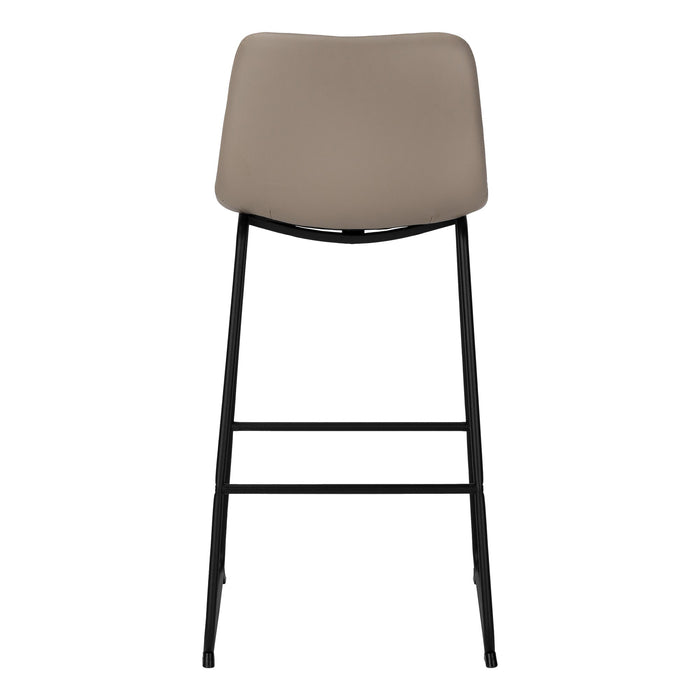 Curved Backrest Taupe Leather-look Black Office Chair