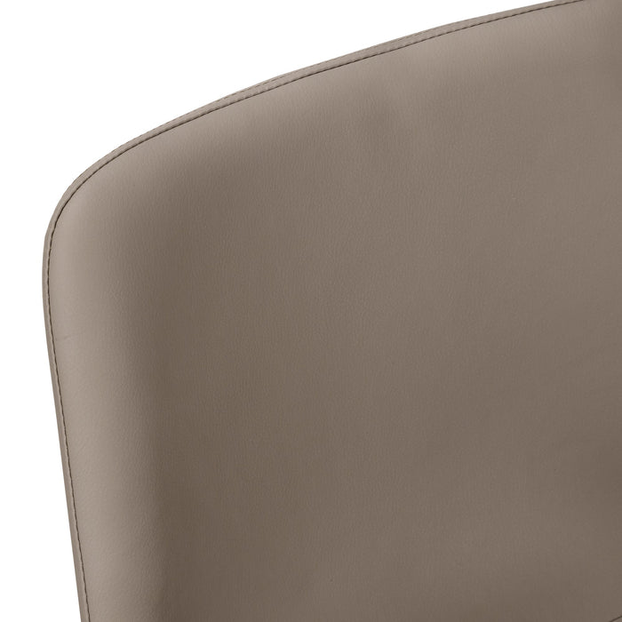 Curved Backrest Taupe Leather-look Black Office Chair
