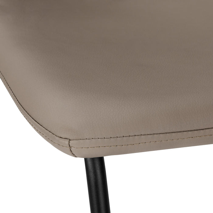 Curved Backrest Taupe Leather-look Black Office Chair