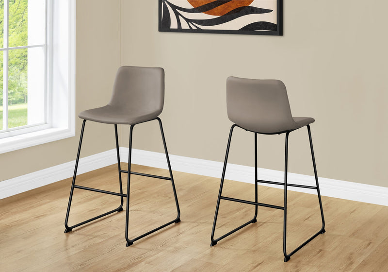Curved Backrest Taupe Leather-look Black Office Chair