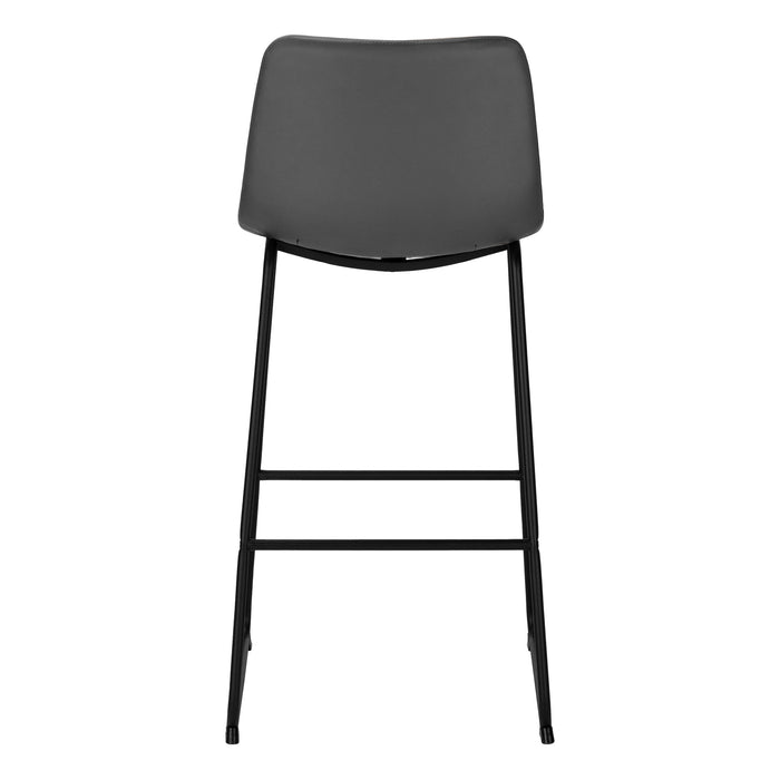 Curved Backrest Grey Leather-look Black Office Chair