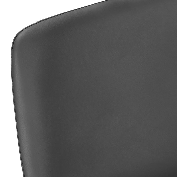 Curved Backrest Grey Leather-look Black Office Chair