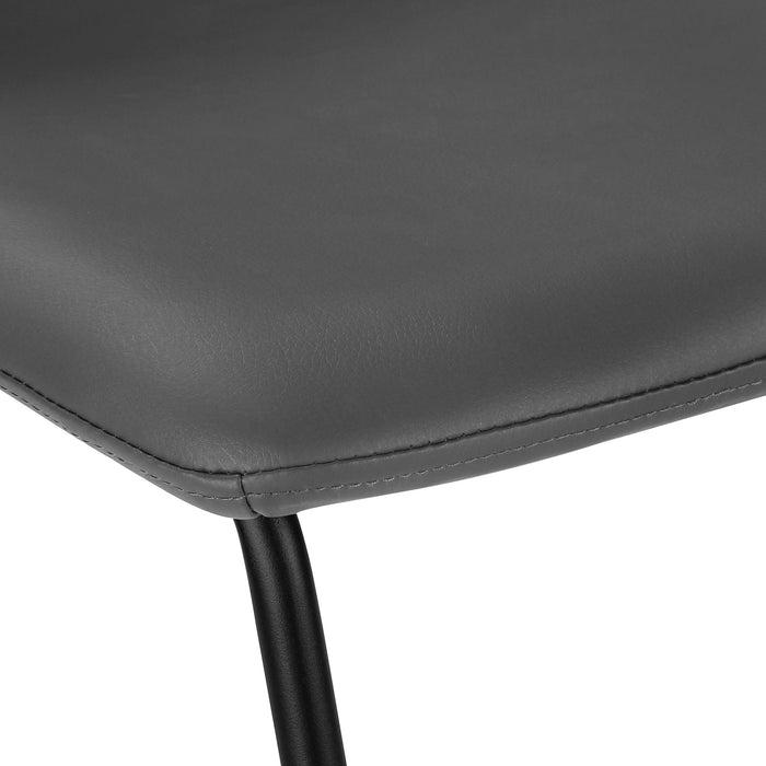 Curved Backrest Grey Leather-look Black Office Chair