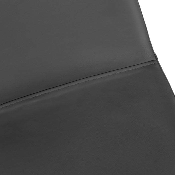 Curved Backrest Grey Leather-look Black Office Chair