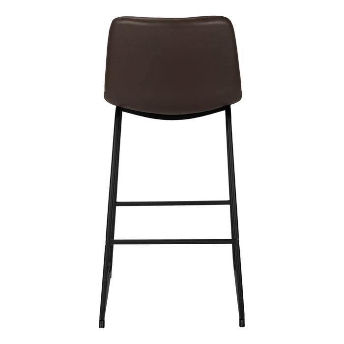 Curved Backrest Brown Leather-look Black Office Chair