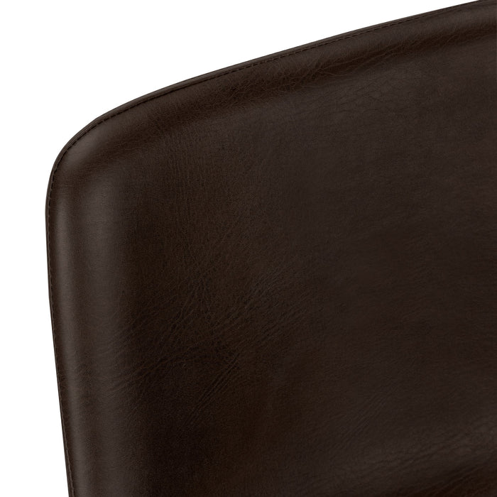 Curved Backrest Brown Leather-look Black Office Chair