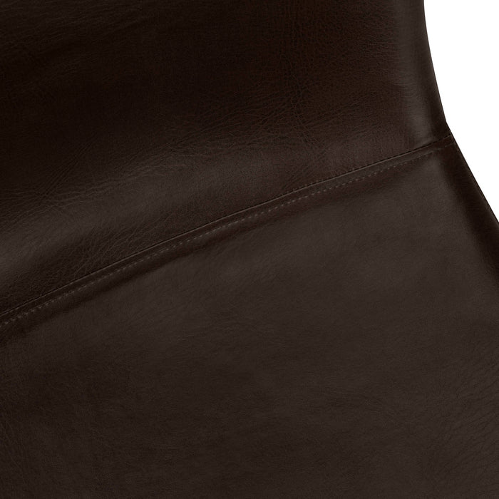Curved Backrest Brown Leather-look Black Office Chair