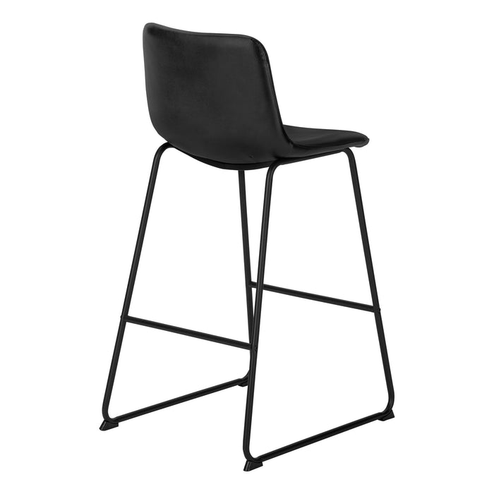 Curved Backrest Black Leather-look  Black Office Chair