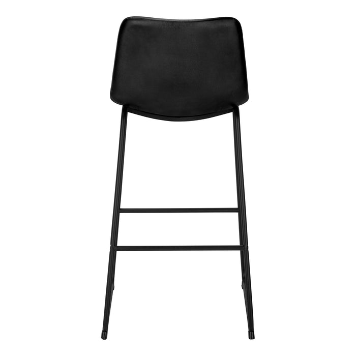 Curved Backrest Black Leather-look  Black Office Chair