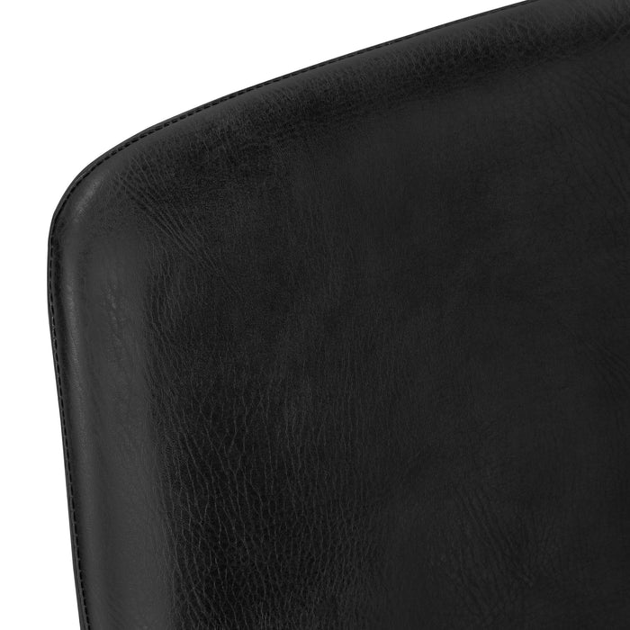 Curved Backrest Black Leather-look Black Bar Stool