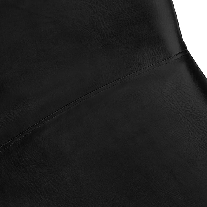 Curved Backrest Black Leather-look Black Bar Stool