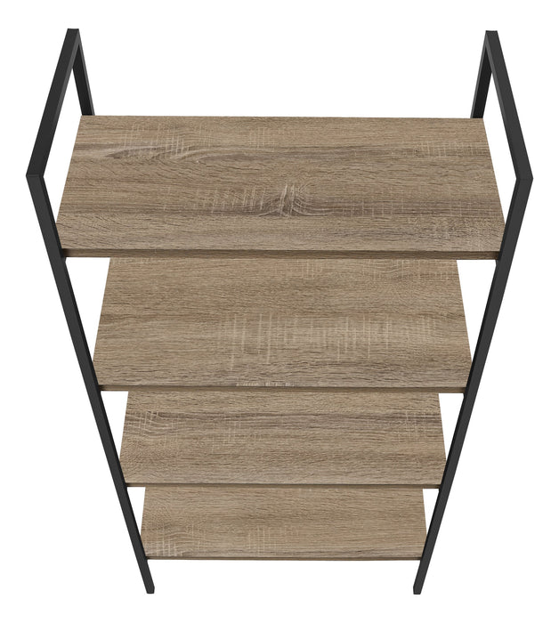 Dark Taupe Black Metal Bookcase