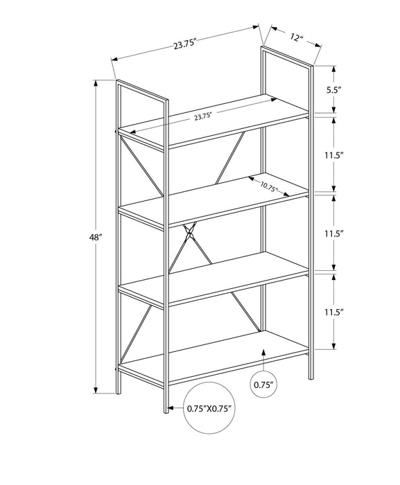 White White Metal Bookcase