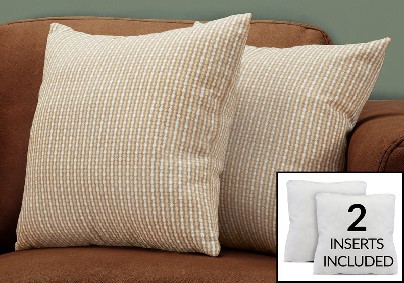 Light Dark Taupe Abstract Dot 2pcs Pillow