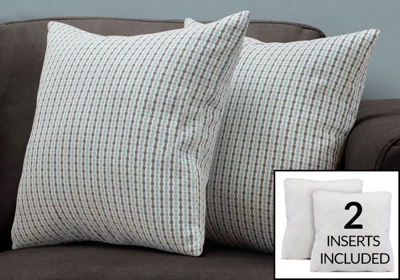 Light Blue Grey Abstract Dot 2pcs Pillow
