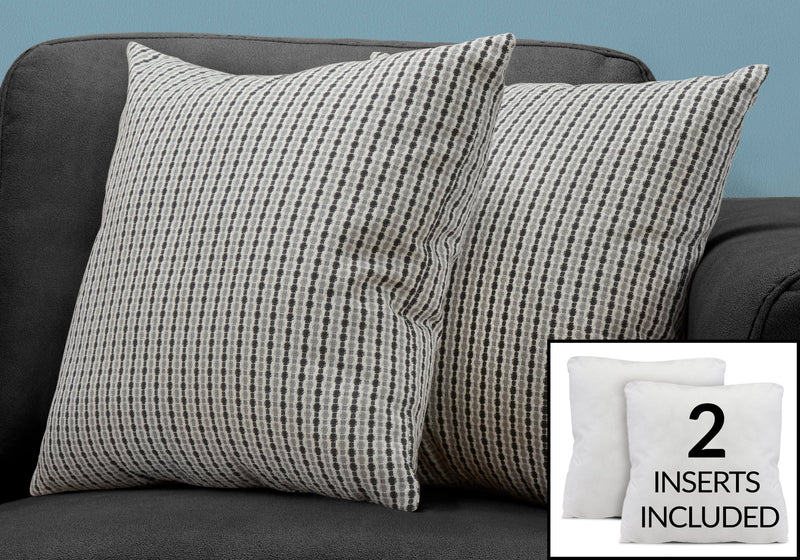 Light Grey Black Abstract Dot 2pcs Pillow