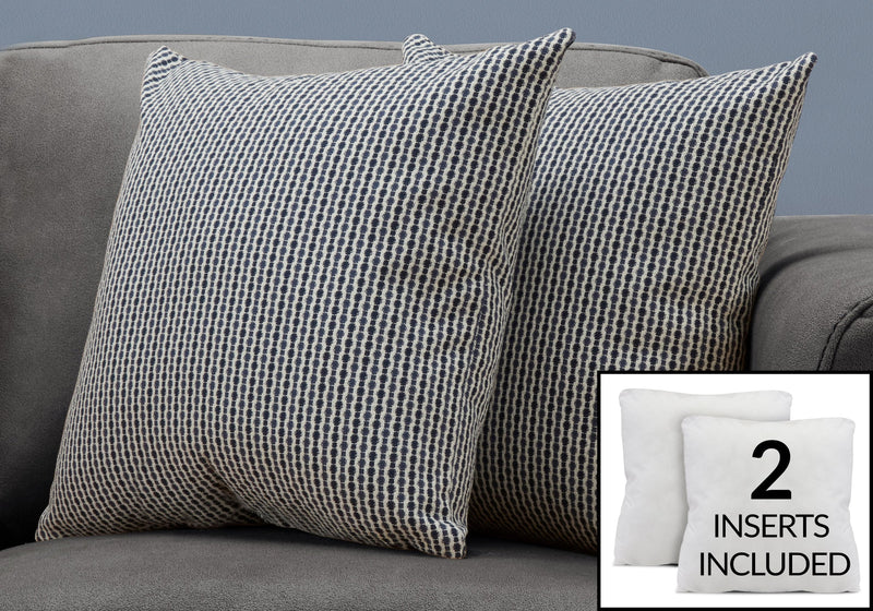 Light Dark Blue Abstract Dot 2pcs Pillow