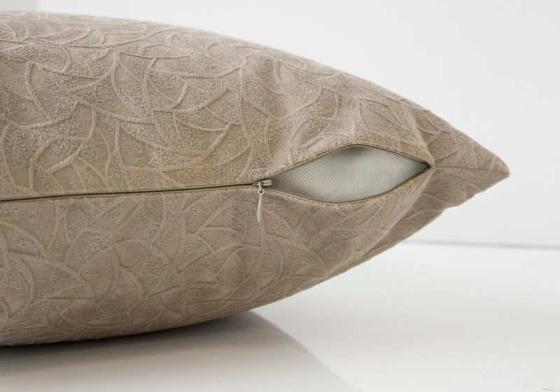 Taupe Floral Velvet 1pc Pillow