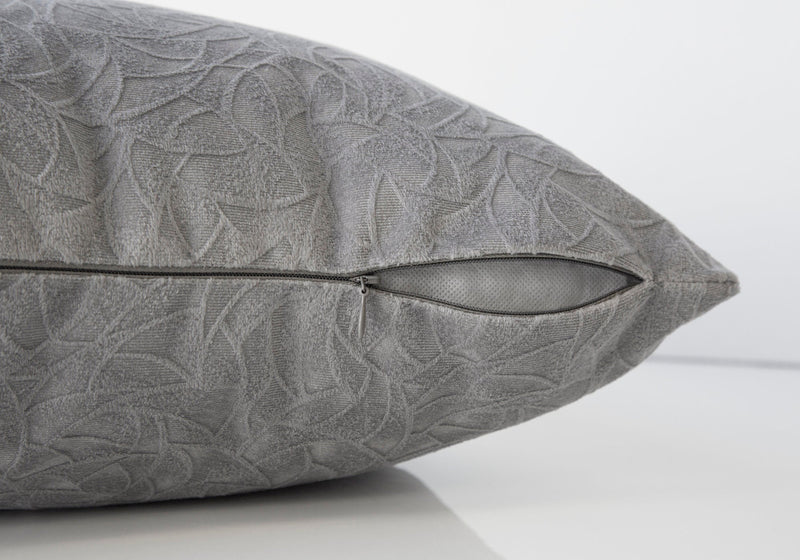 Light Grey Floral Velvet 1pc Pillow