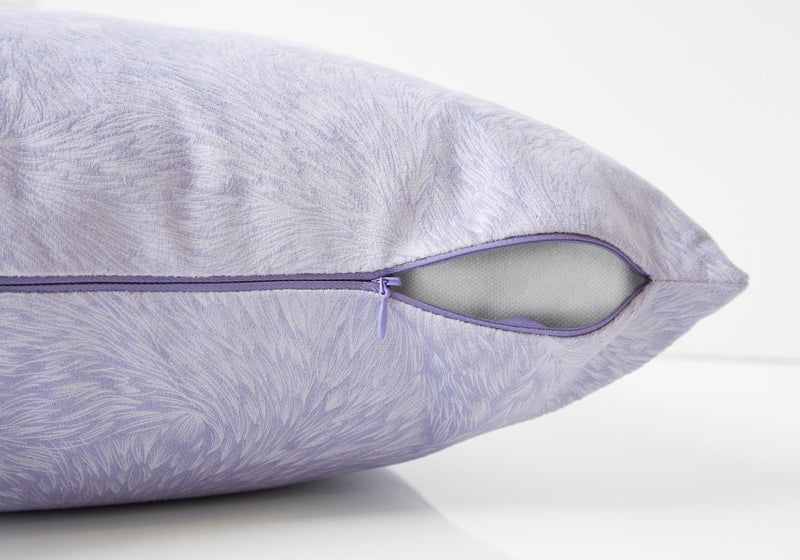 Light Purple Feathered Velvet 2pcs Pillow