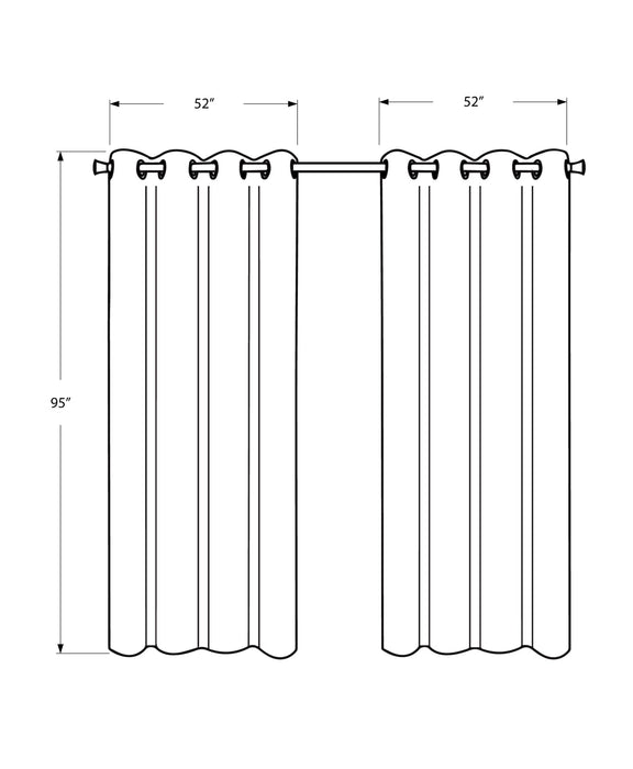 Grey Solid Blackout 2-Piece Curtain Panel - 52\" x 95\"