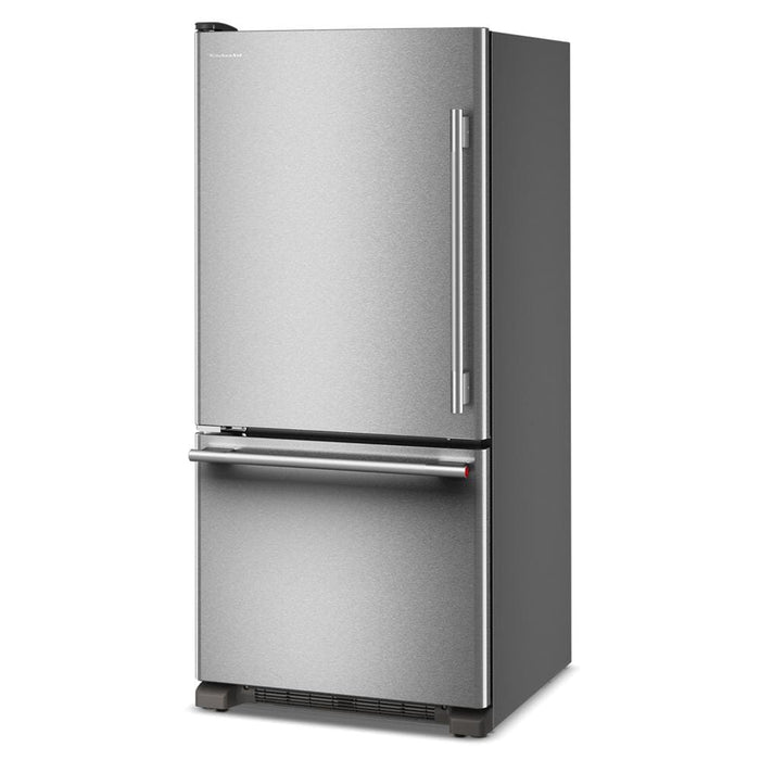 KitchenAid 30\" 19 Cu. Ft. Standard-Depth Bottom Mount Refrigerator - KRBL130SPS