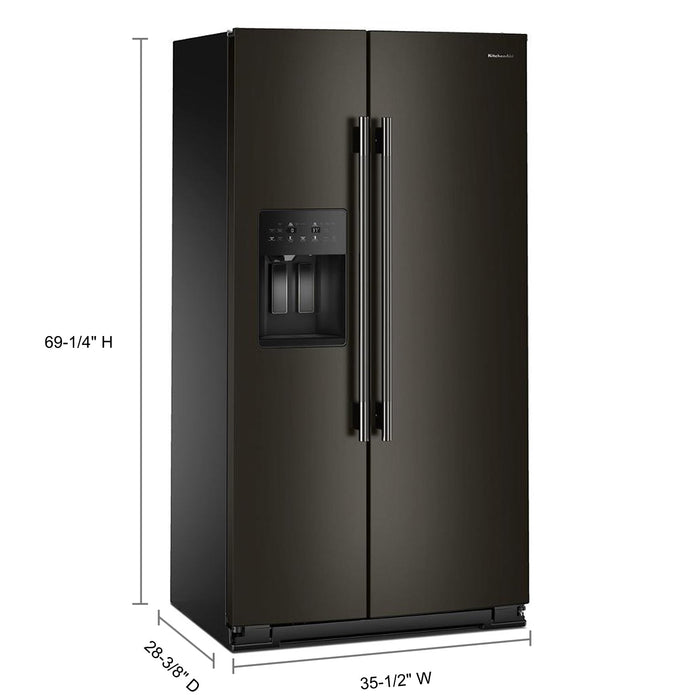 KitchenAid 36\" 21 Cu. Ft. Counter-Depth Refrigerator – Black - KRSC536RBE
