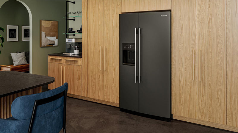 KitchenAid 36\" 21 Cu. Ft. Counter-Depth Refrigerator – Black - KRSC536RBE