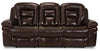 Leo 87.5\" Genuine Leather Power Reclining Sofa - Walnut Brown 