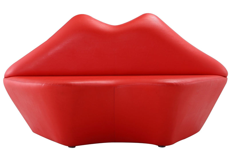 Manhattan Comfort Kiss 61.8\" Faux Leather Loveseat - Red